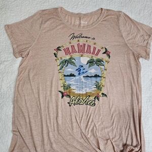 Disney 'Welcome to Hawaii Aloha'  Stitch Graphic Tee - Blush Pink